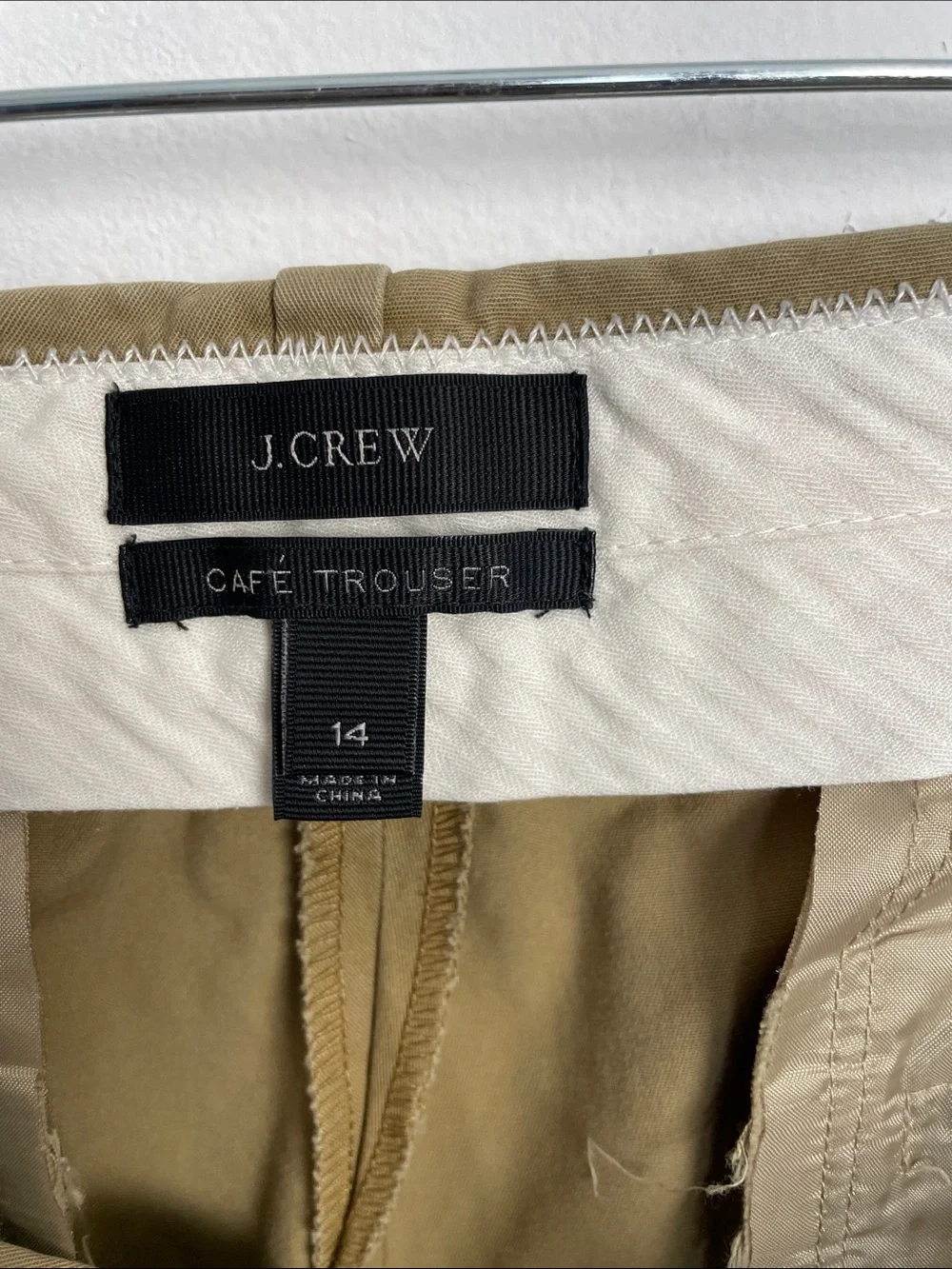 J Crew Cafe Wide Leg Women's 14 Sugar Brown Chino Trouser Business Casual Pants